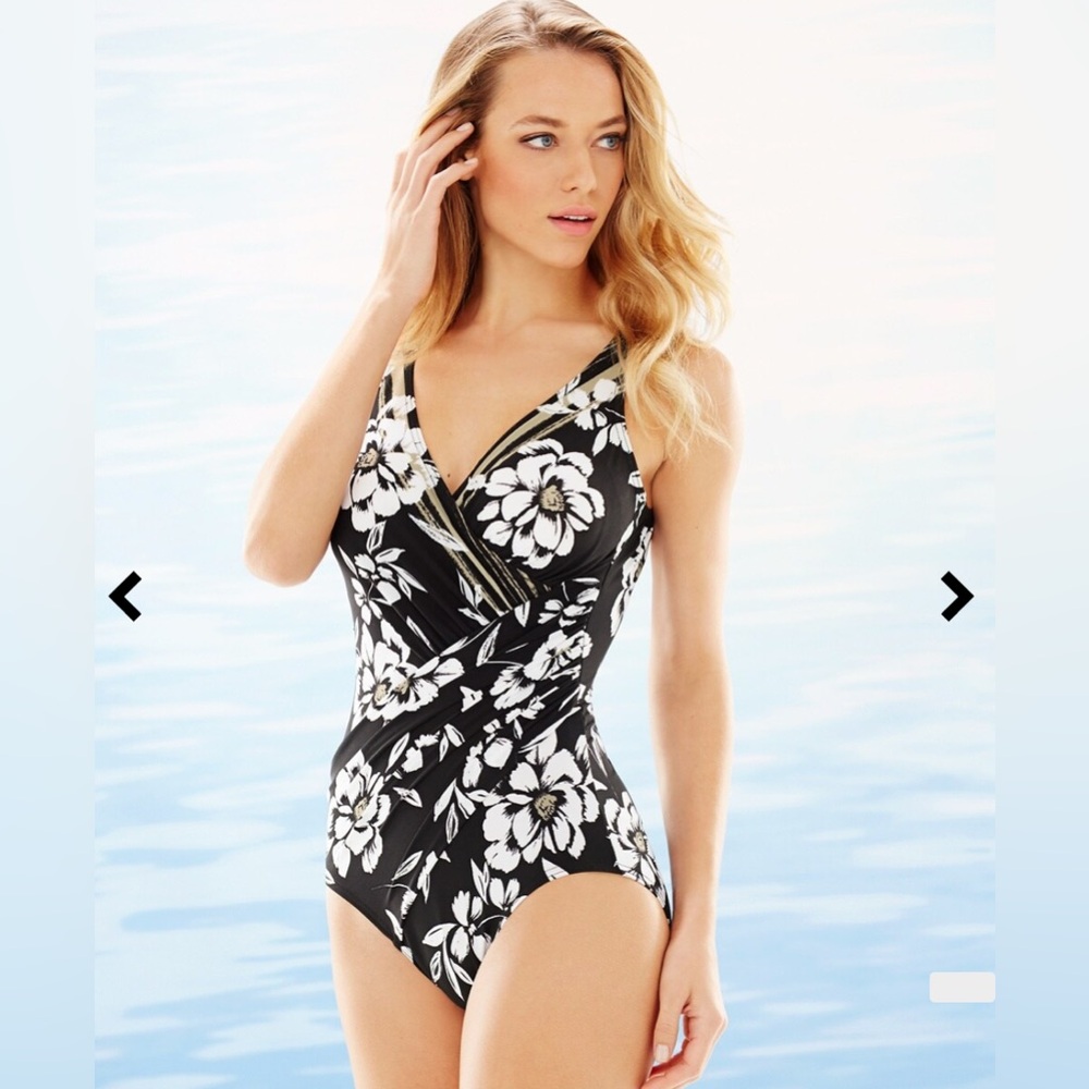 Miraclesuit Plus Size Blossom Oceanus One Piece Swimsuit.